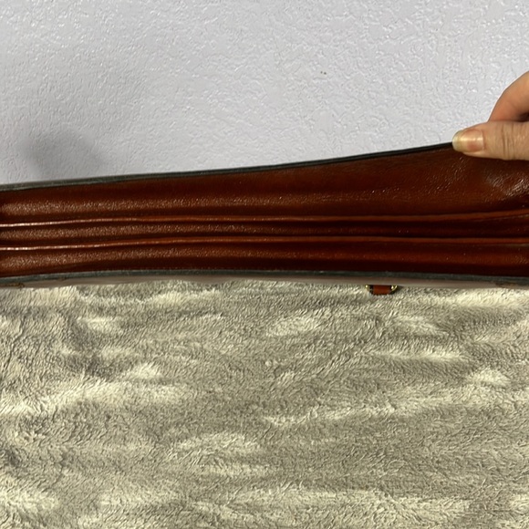 Vintage  Gold Pfeil sport  16” Brown Leather Briefcase Portfolio Document Bag - Picture 5 of 16